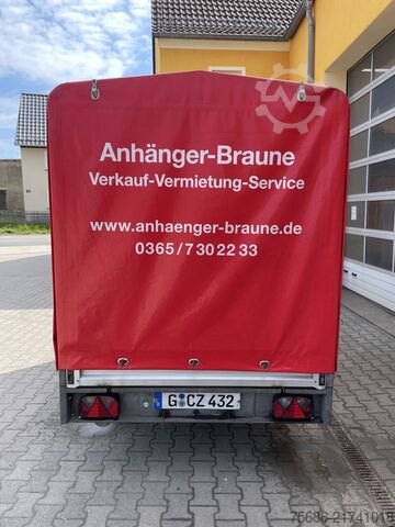 Anhänger mit Pritsche & Plane SARIS PS 1513 Hochlader Plane Auffahrschienen