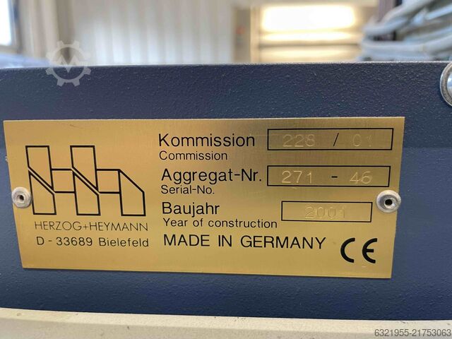 Ex works (machine remains at current location, no delivery included) Herzog Heymann 228 /01