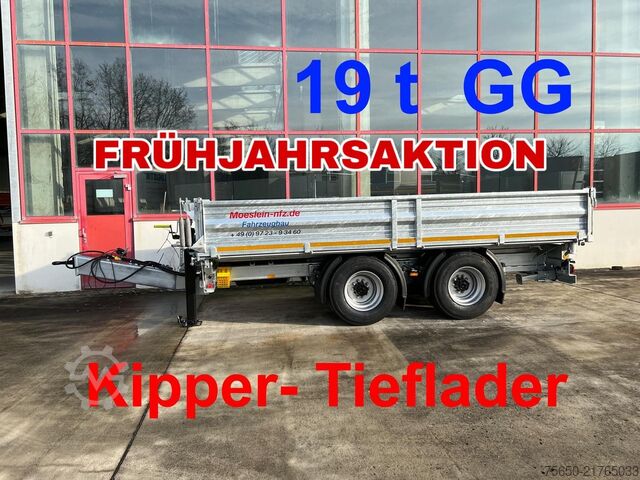 Tipper trailer Möslein TTD 19 B  19 t Tandemkipper- Tieflader, Breitbereifung