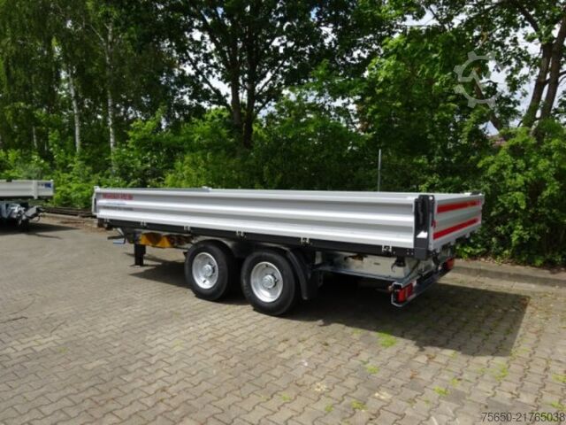 Tipper trailer Möslein TTD11 weiß  neuer Tandem 3- Seitenkipper Tieflader-- Neufahrzeug --