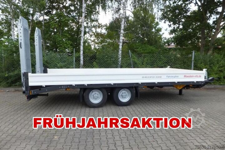 Low loader trailer Möslein TTT 13- 6,28 Weiß  Neuer Tandemtieflader 13 t GG