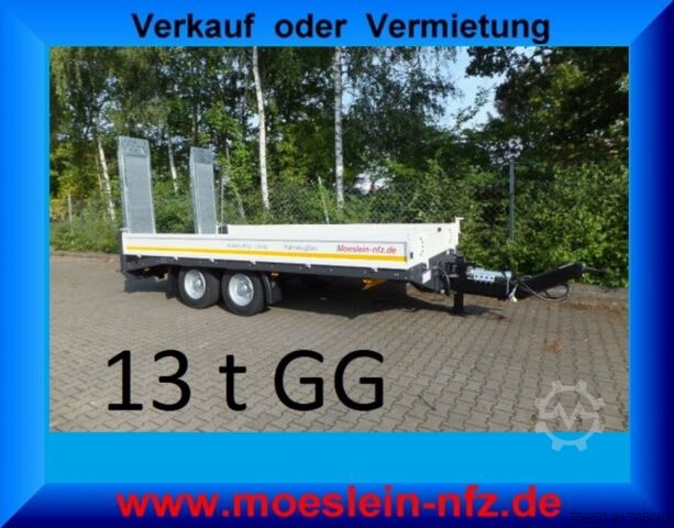 Low loader trailer Möslein TTT 13- 6,28 Weiß  Neuer Tandemtieflader 13 t GG