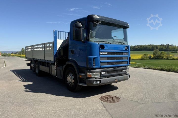 Truck mounted crane Scania R124 470PS 6x2*4 HIAB 220 C-4 / Swiss-Vehicle