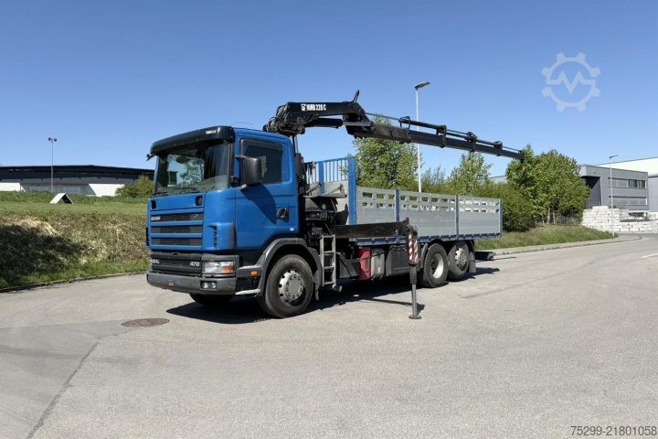 Truck mounted crane Scania R124 470PS 6x2*4 HIAB 220 C-4 / Swiss-Vehicle