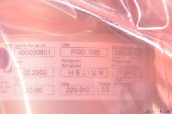 COOLVAC1500 + RGD7/25 Oerlikon Leybold Vacuum 844224V0002 + 400000250 + 400000801