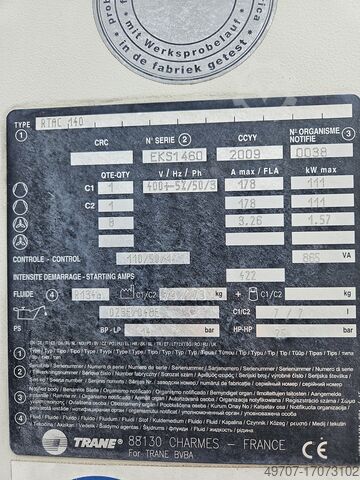 Chiller TRANE RTAC 140 491KW