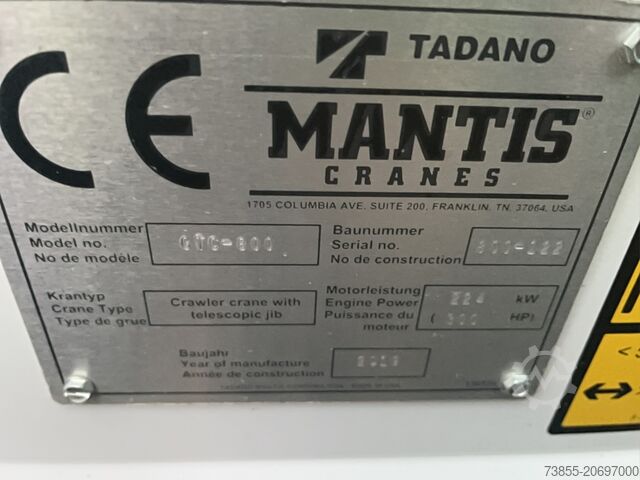 Crawler Crane Tadano GTC-800 Mantis