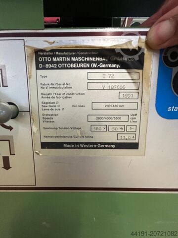 Formatkreissäge Martin T 72 Martin T 72