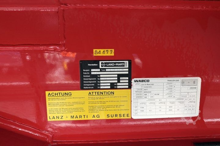 Open trailer with tarp  S-ZAZ-9/18D Plane / Swiss-Vehicle