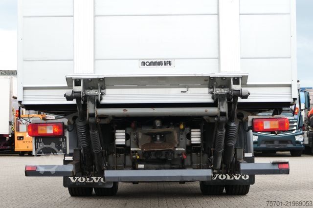 Flatbed truck with tarp VOLVO FM9-260 Koffer Blatt/Luft alte Tacho LBW