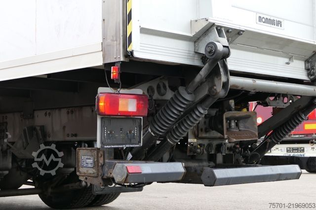 Flatbed truck with tarp VOLVO FM9-260 Koffer Blatt/Luft alte Tacho LBW