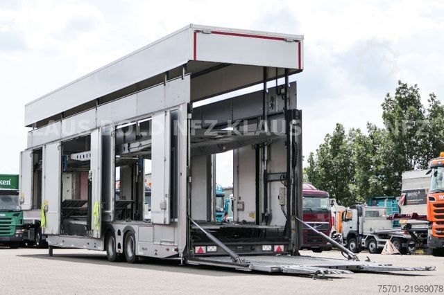 Car carrying semitrailer  Rolfo S2 geschloss. Autotransp. Hubdach Lifbühne