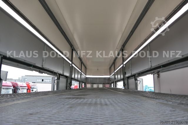 Car carrying semitrailer  Rolfo S2 geschloss. Autotransp. Hubdach Lifbühne
