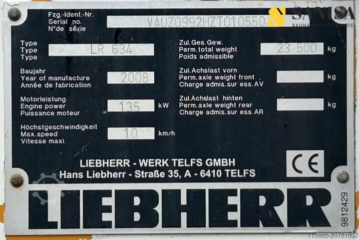 Laderaupe Liebherr LR 634/Laderaupe/Heckaufreißer