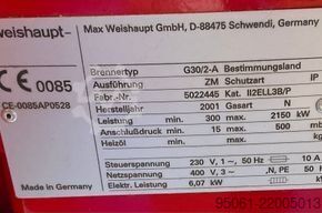 Gas burner Weishaupt G30/2-A /// 2300 kw. Weishaupt G30/2-A /// 2150kw