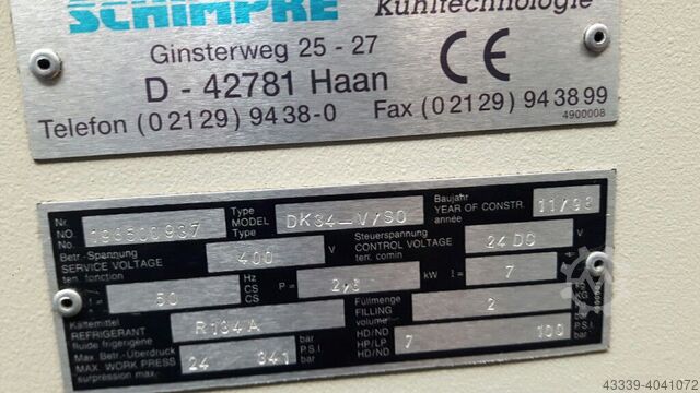 Durchlauf-Spindelölkühler SCHIMPKE DK34-V/SO