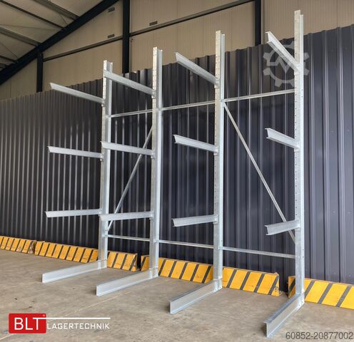 Cantilever rack ca. 4,02 lfm. Kragarmregal H: 416 cm T: 137 cm , 750 kg/Arm , 4 Lagerebenen