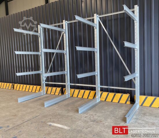 Cantilever rack ca. 4,02 lfm. Kragarmregal H: 300cm T: 137 cm , 750 Kg/Arm , 4 Lagerebenen