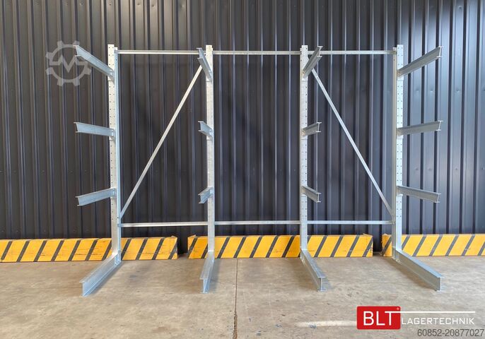 Cantilever rack ca. 4,02 lfm. Kragarmregal H: 300cm T: 137 cm , 750 Kg/Arm , 4 Lagerebenen