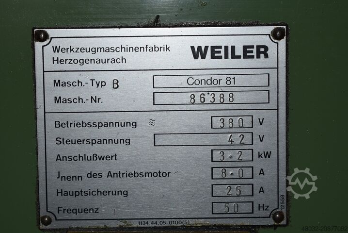 CNC-Drehmaschine Weiler Condor 81  Leit- und Zugspindeldrehmasch