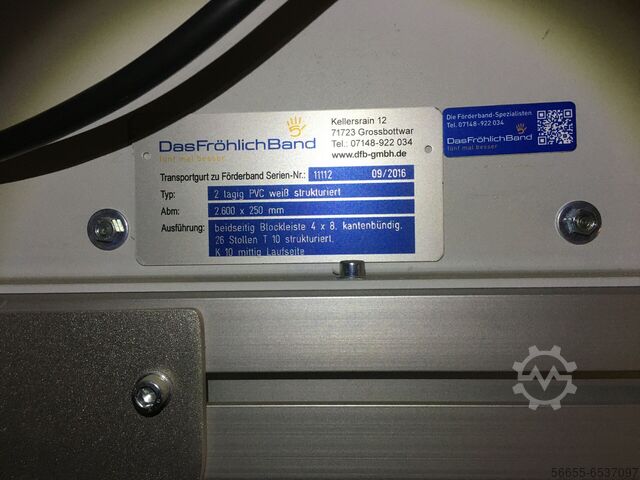 Conveyor belt inclined inclined conveyor belt Das Frölichband 2 Lagig PVC weiß strukturiert