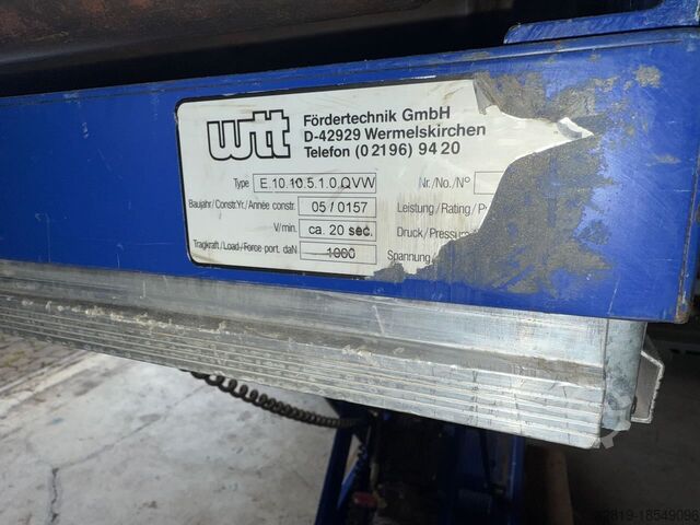 Scissor lift table WTT Fördertechnik E 10.10.5.1.0.RB