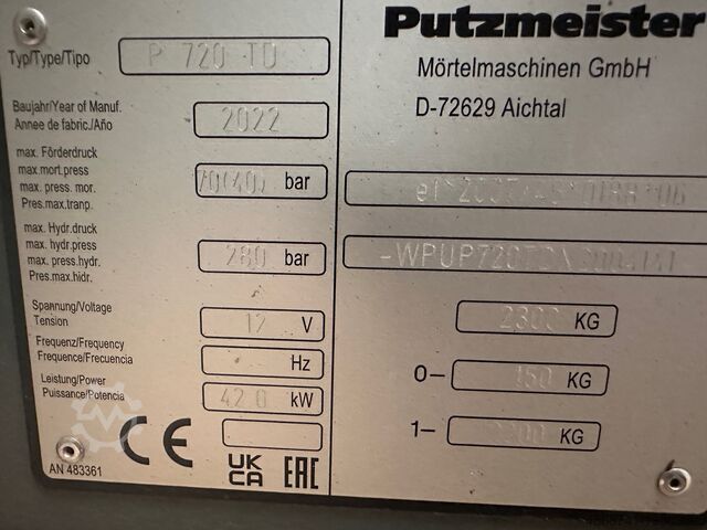 Concrete pump trailer Putzmeister P720 TD