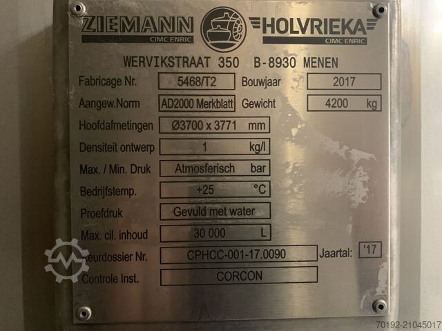 30,000 liter storage tank made of V2A  S17084