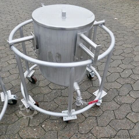 60 Liter fahrbarer Behälter aus V2A  9835