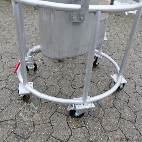 60 Liter fahrbarer Behälter aus V2A  9835