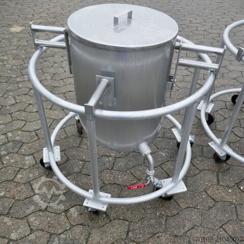 60 Liter fahrbarer Behälter aus V2A  9835