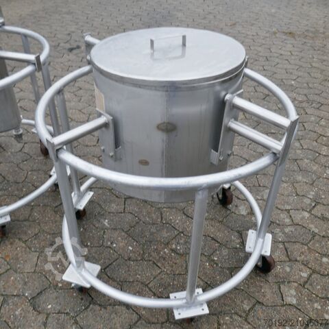 60 Liter fahrbarer Behälter aus V2A  9835