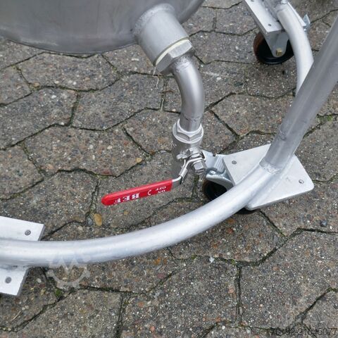 60 Liter fahrbarer Behälter aus V2A  9835