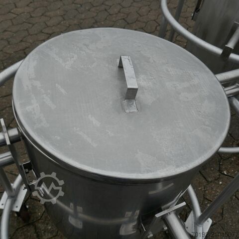 60 Liter fahrbarer Behälter aus V2A  9835