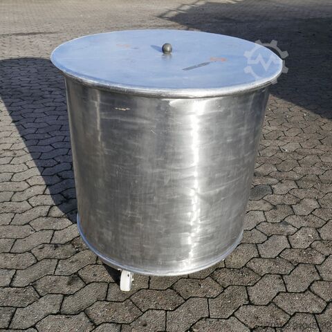 350 Liter fahrbarer Behälter aus V2A auf Rollen  9811