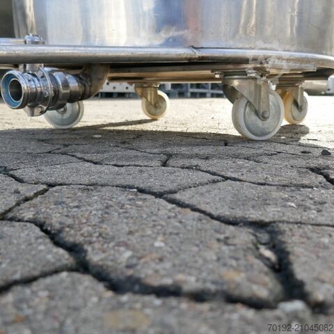 350 Liter fahrbarer Behälter aus V2A auf Rollen  9811