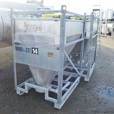 760 liter IBC conical container for bulk materials made of V2A stainless steel Stöcklin 9794