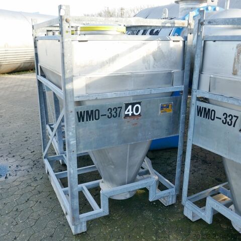 760 liter IBC conical container for bulk materials made of V2A stainless steel Stöcklin 9794