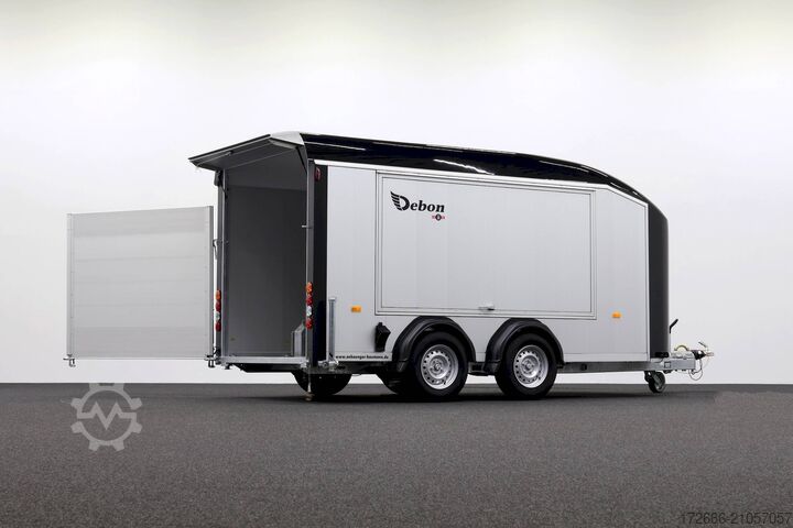 Kofferanhänger Debon C800 ALU ROADSTER SCHWARZ +SEITENKLAPPE +SEITENTÜR