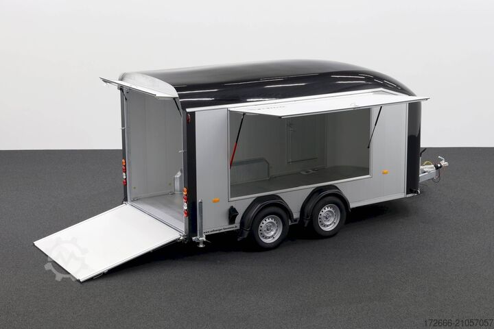 Kofferanhänger Debon C800 ALU ROADSTER SCHWARZ +SEITENKLAPPE +SEITENTÜR