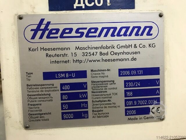 Breitbandschleifmaschine HEESEMANN LSM 8-U RR + MFA 6 RR