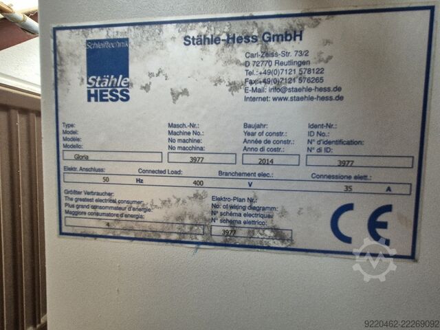 Frame grinding machine Stähle-HESS Gloria