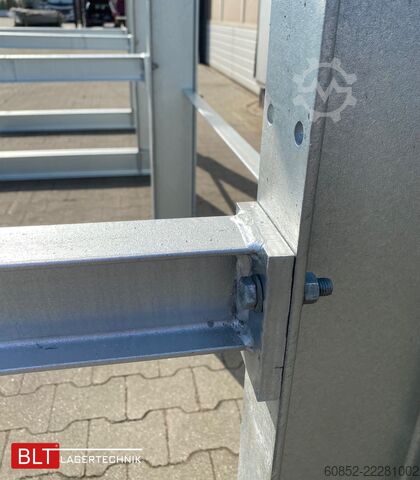 Cantilever rack ca. 4,02 lfm. Kragarmregal  H: 350cm T: 137 cm , 500kg/Arm , 4 Lagerebenen
