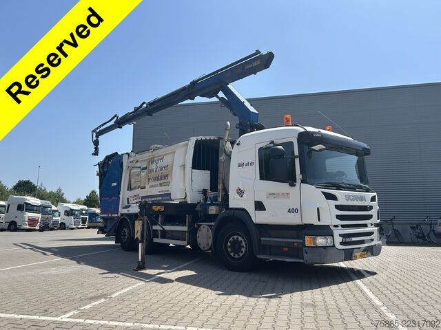 Kranwagen Scania P 280 6x2 EEV / HMF 2120-S3 Crane / Geesink GPM...