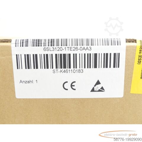 Siemens component Siemens 6SL3120-1TE26-0AA3 SN:ST-K46110183 generalüberholt mit 24 Monaten Gewährleistung! -
