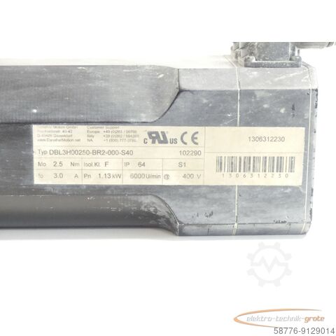 Control unit Danaher Motion DBL3H00250-BR2-000-S40 Servomotor SN:1306312230