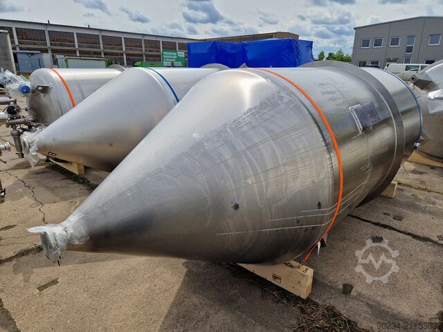 5.720 Liter 316L Edelstahl-Vakuum-Lagertank, 1.500 mm Durchmesser x 2.500 mm Zylinderlänge SCHWARTE-MILFOR 5,720 Litre