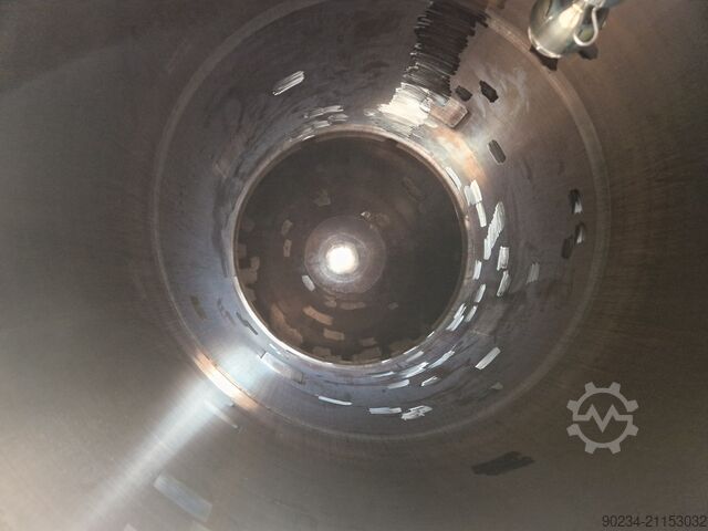 5.720 Liter 316L Edelstahl-Vakuum-Lagertank, 1.500 mm Durchmesser x 2.500 mm Zylinderlänge SCHWARTE-MILFOR 5,720 Litre