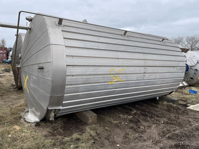 25.000 Liter Edelstahl-Vertikaltank, 2600 mm Durchmesser x 4700 mm Zylindermantel SIELMANN 25,000 Litre