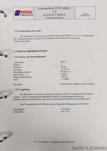 Portalfräsmaschine Dufieux Vertamill 235 FN22
